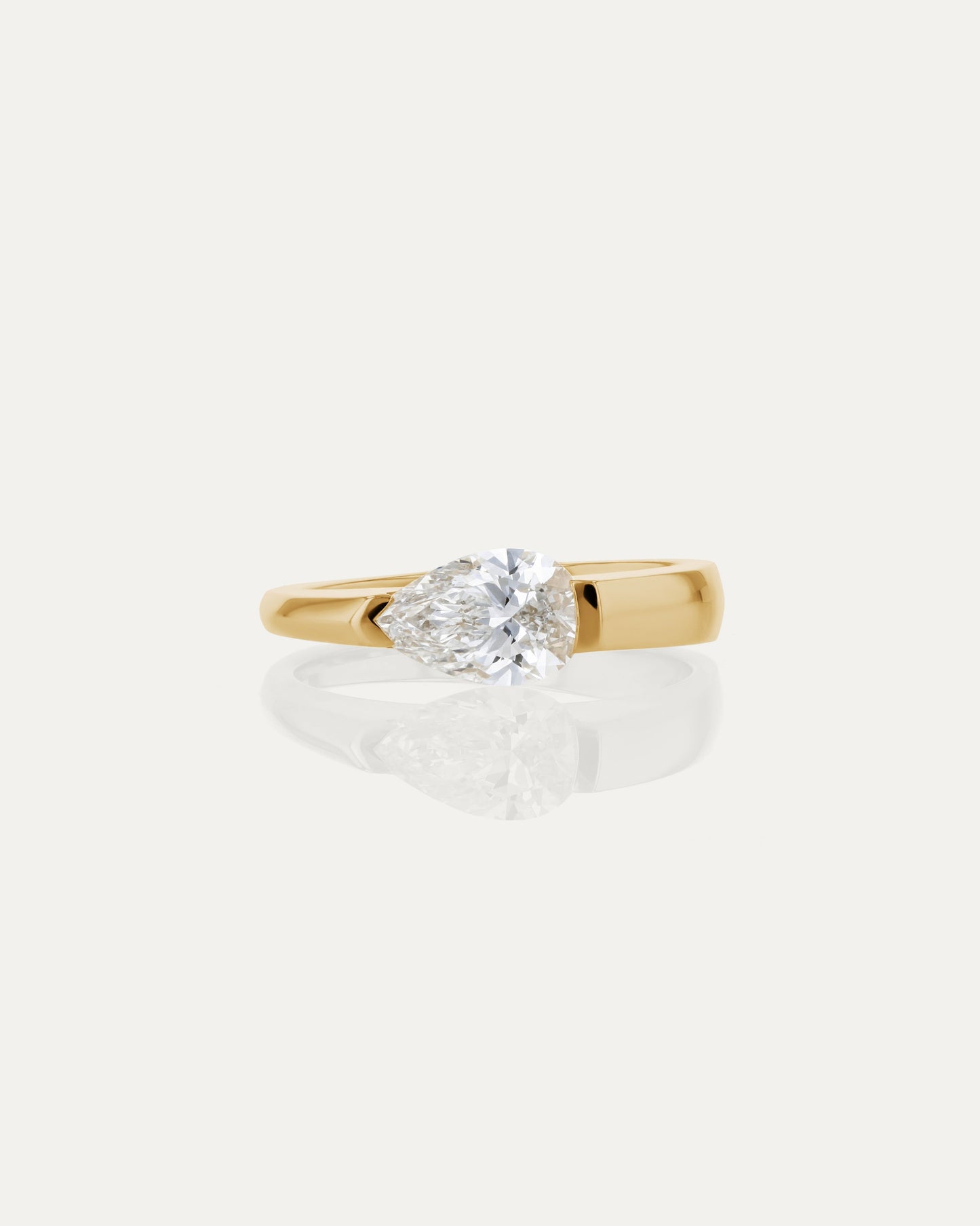 Marquise Shaped Three Stone Lab Grown Diamond Engagement Ring