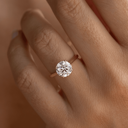 Marquise Shaped Three Stone Lab Grown Diamond Engagement Ring