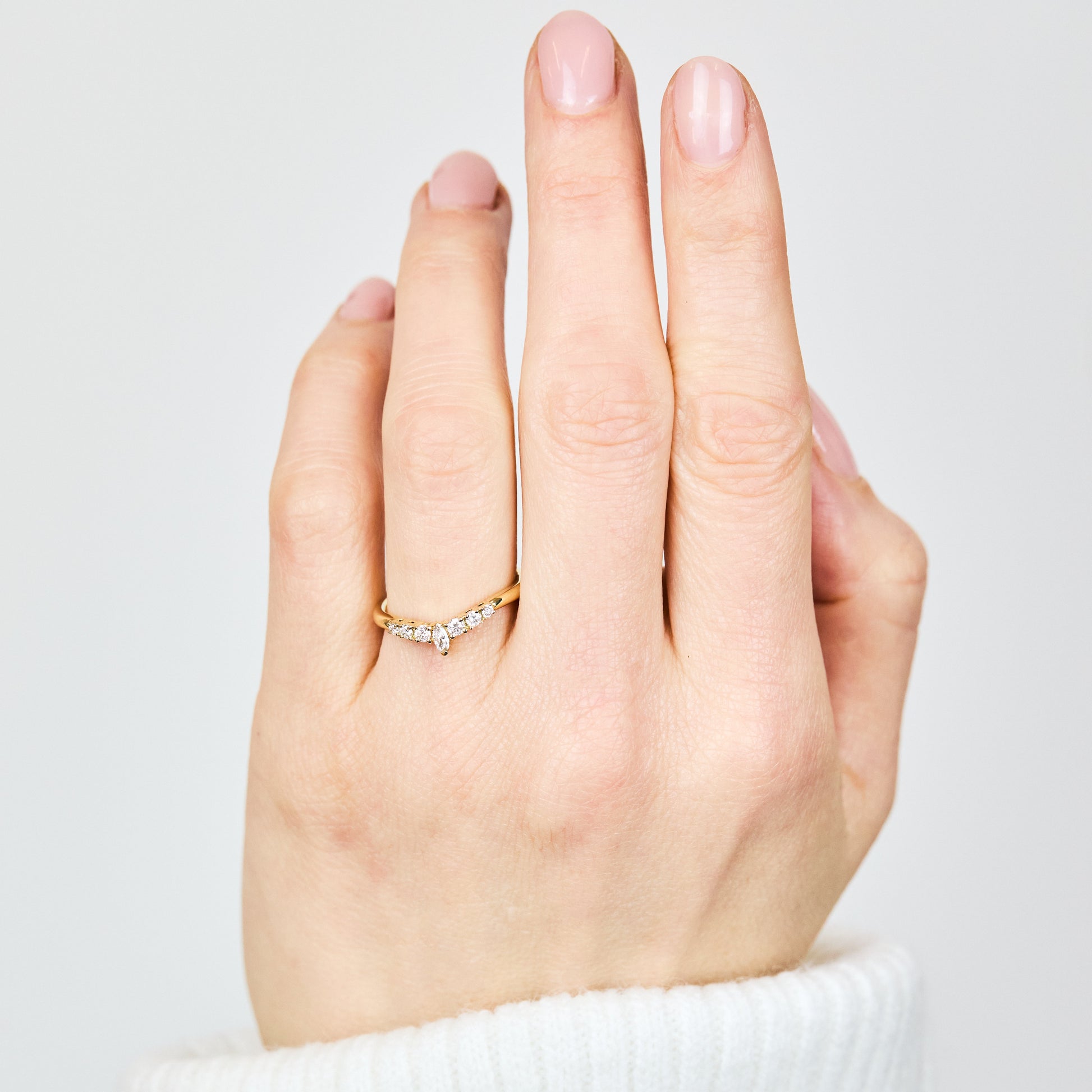 0.25 TCW Round Shaped Half Eternity Lab Grown Diamond Wedding Band