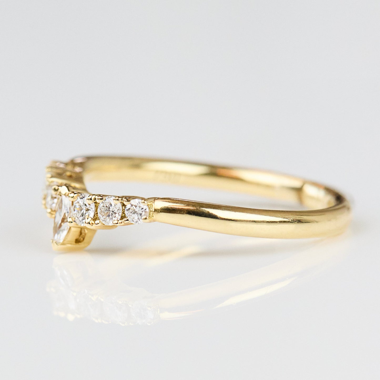 0.25 TCW Round Shaped Half Eternity Lab Grown Diamond Wedding Band