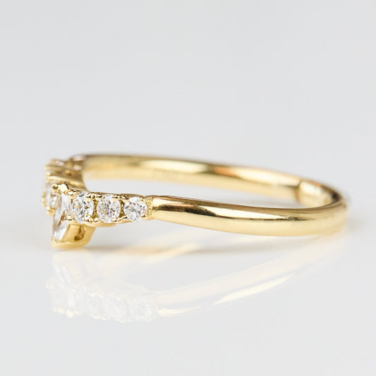 0.25 TCW Round Shaped Half Eternity Lab Grown Diamond Wedding Band