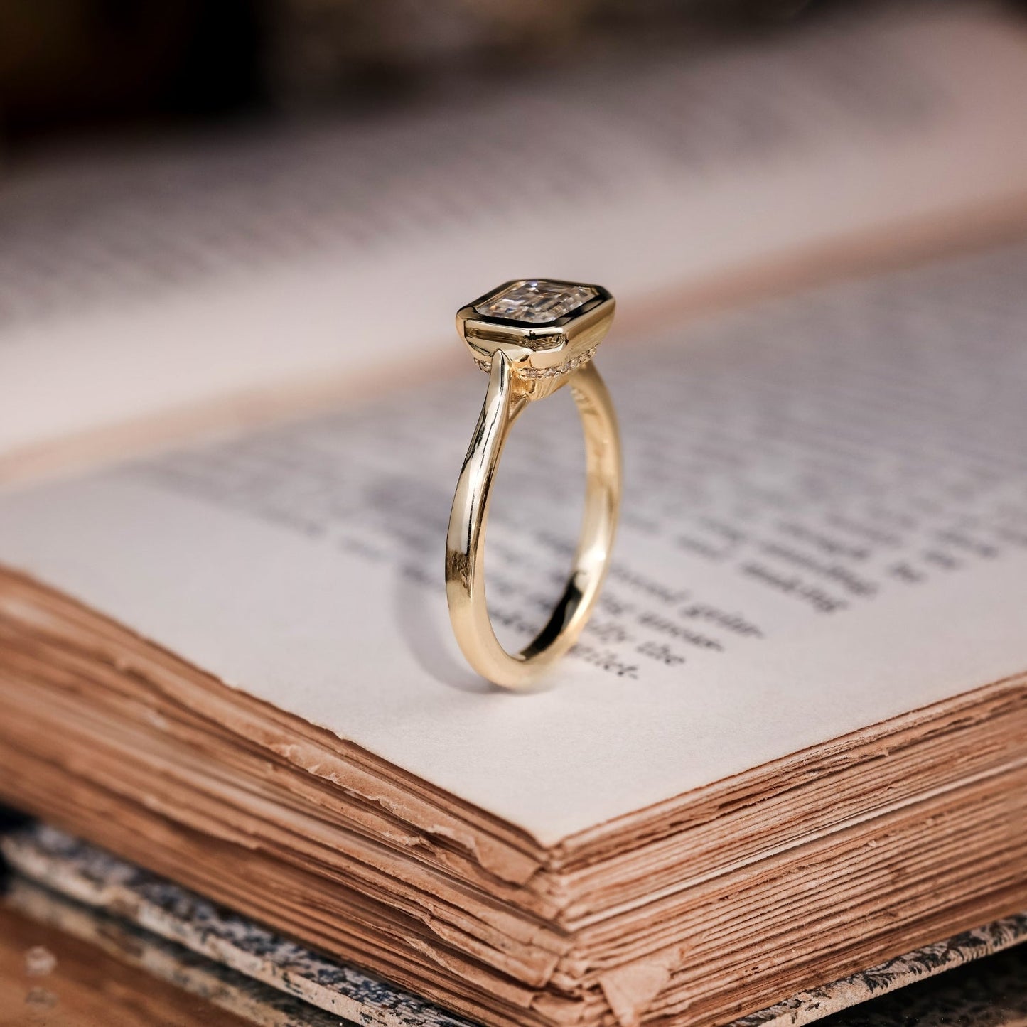 Marquise Shaped Three Stone Lab Grown Diamond Engagement Ring