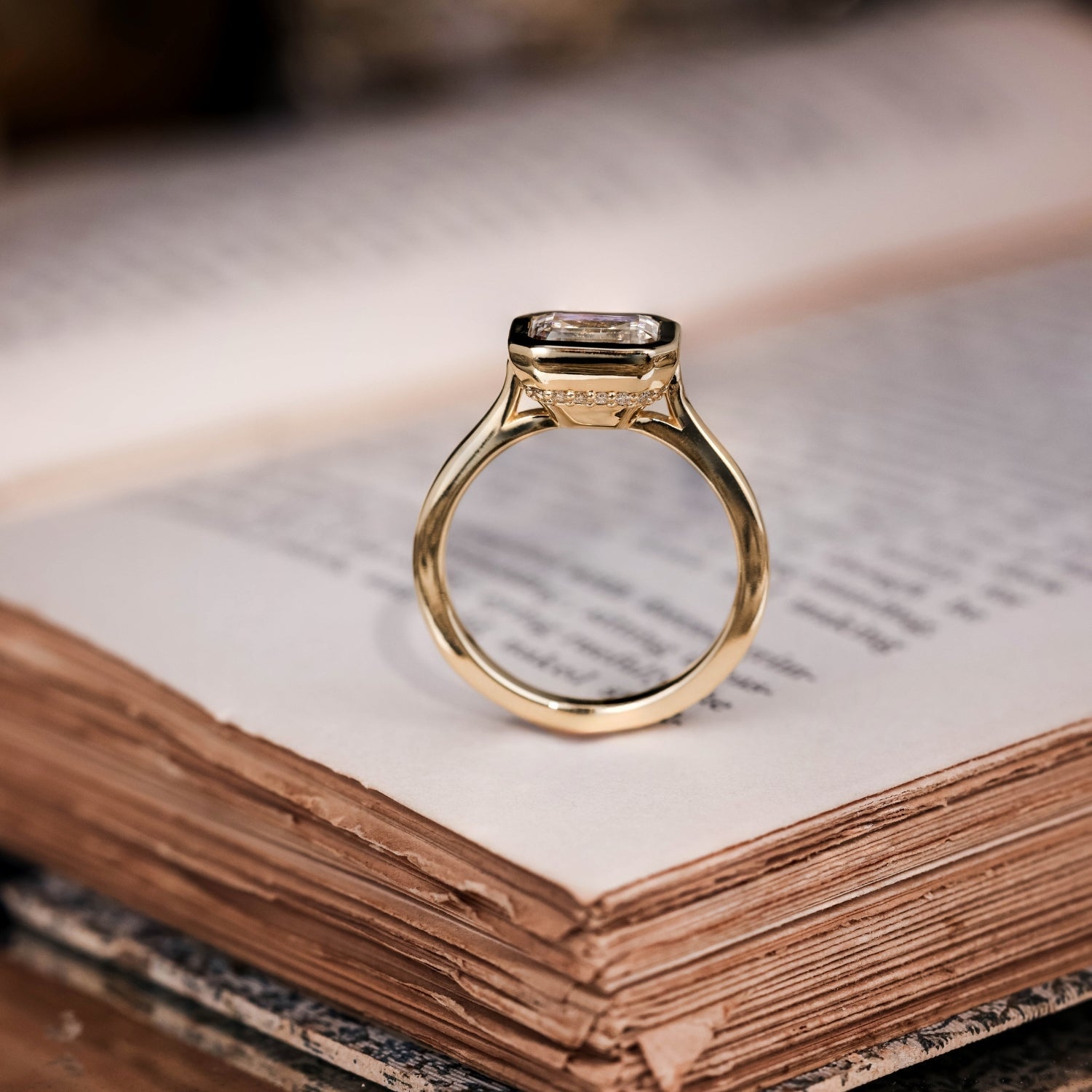 Marquise Shaped Three Stone Lab Grown Diamond Engagement Ring