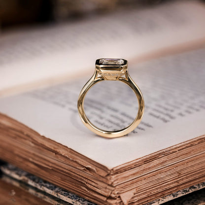 Marquise Shaped Three Stone Lab Grown Diamond Engagement Ring