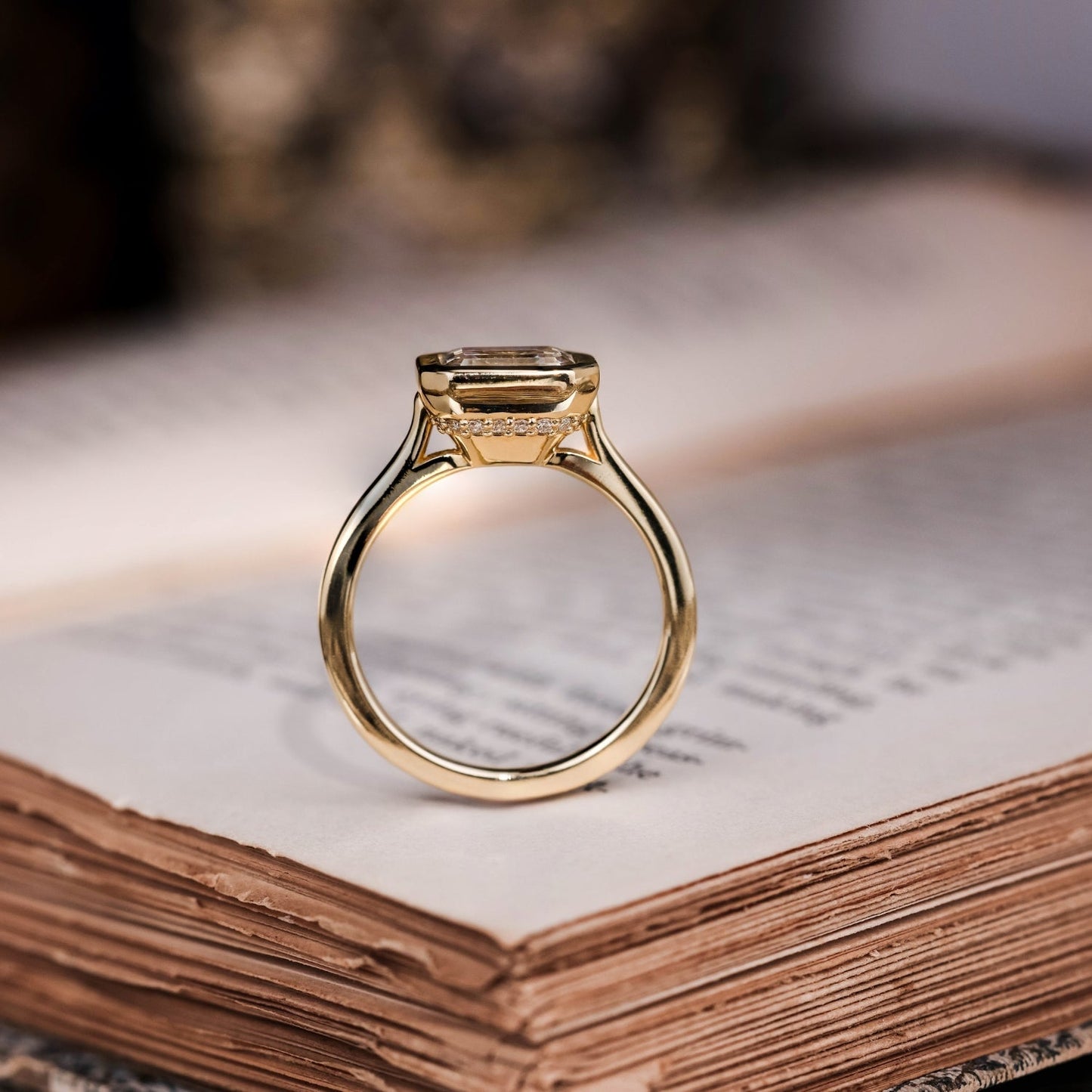 Marquise Shaped Three Stone Lab Grown Diamond Engagement Ring