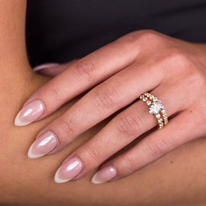 Marquise Shaped Three Stone Lab Grown Diamond Engagement Ring