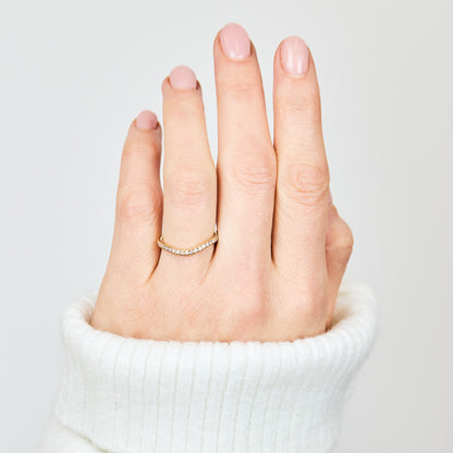 0.25 TCW Round Shaped Half Eternity Lab Grown Diamond Wedding Band