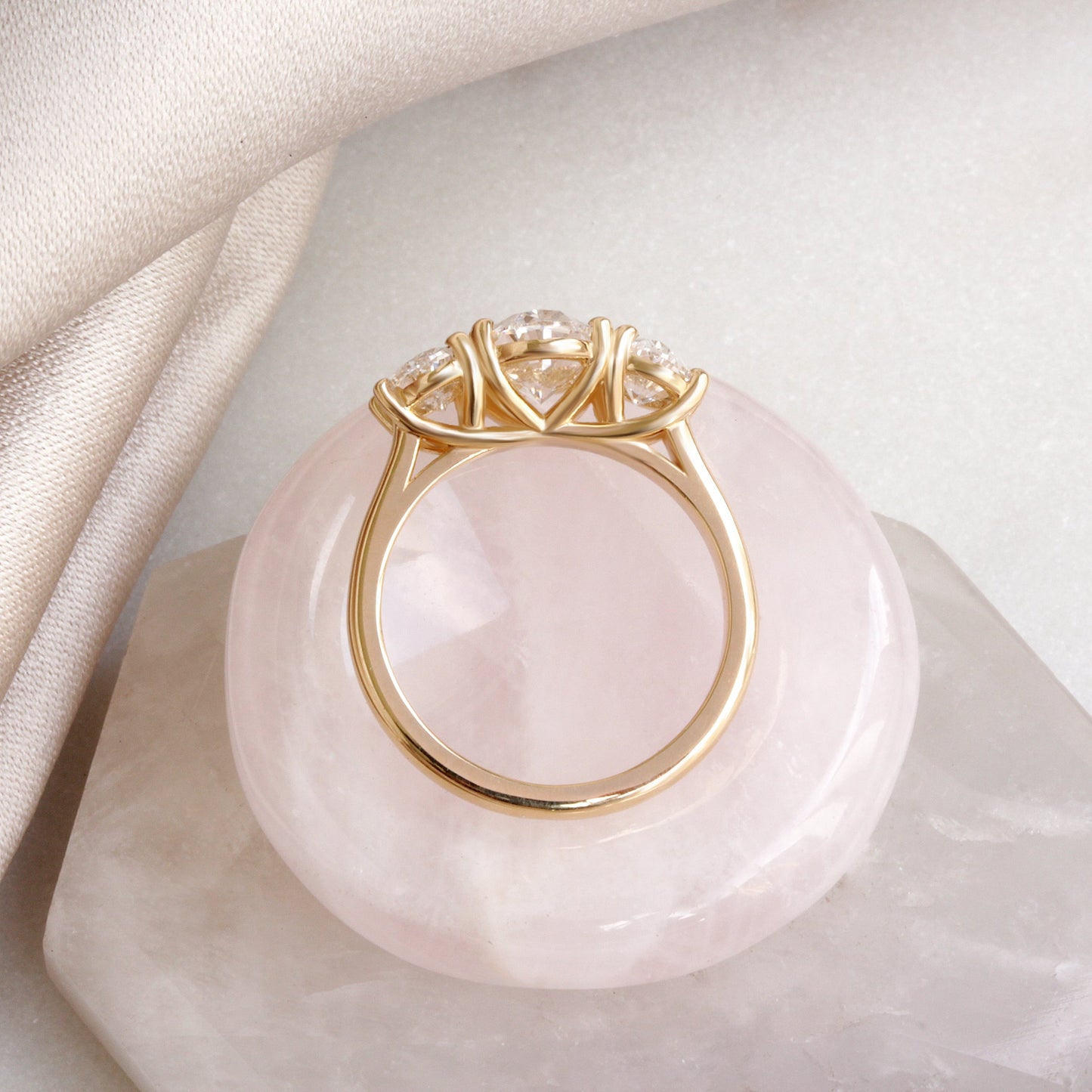 2.9 Carats Emerald Pave Styled Moissanite Engagement Ring