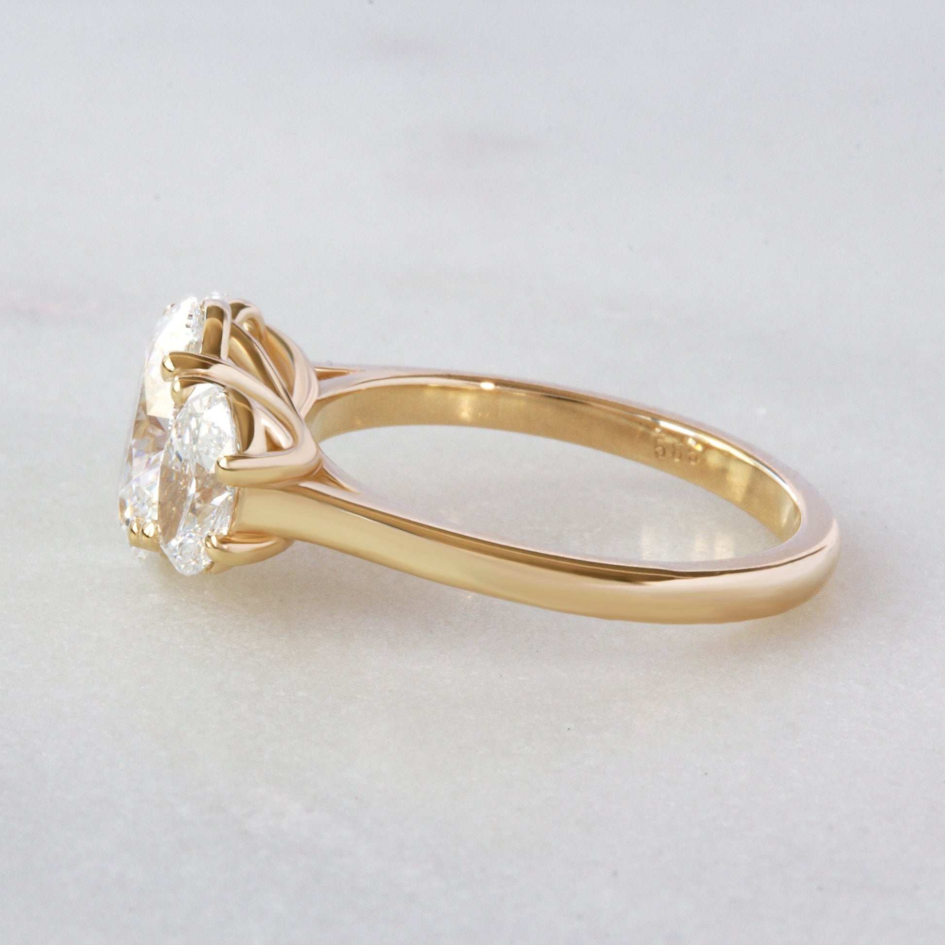 2.9 Carats Emerald Pave Styled Moissanite Engagement Ring