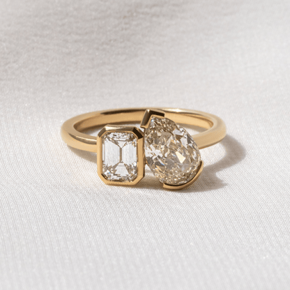Marquise Shaped Three Stone Lab Grown Diamond Engagement Ring