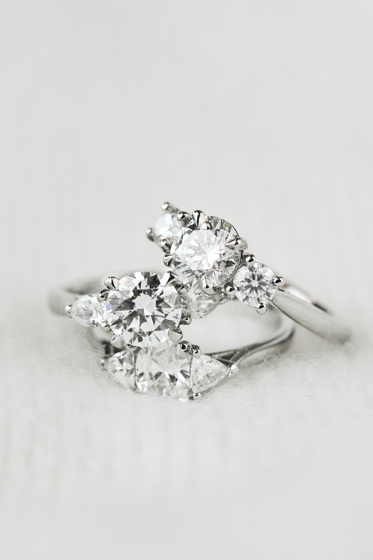 Marquise Shaped Three Stone Lab Grown Diamond Engagement Ring