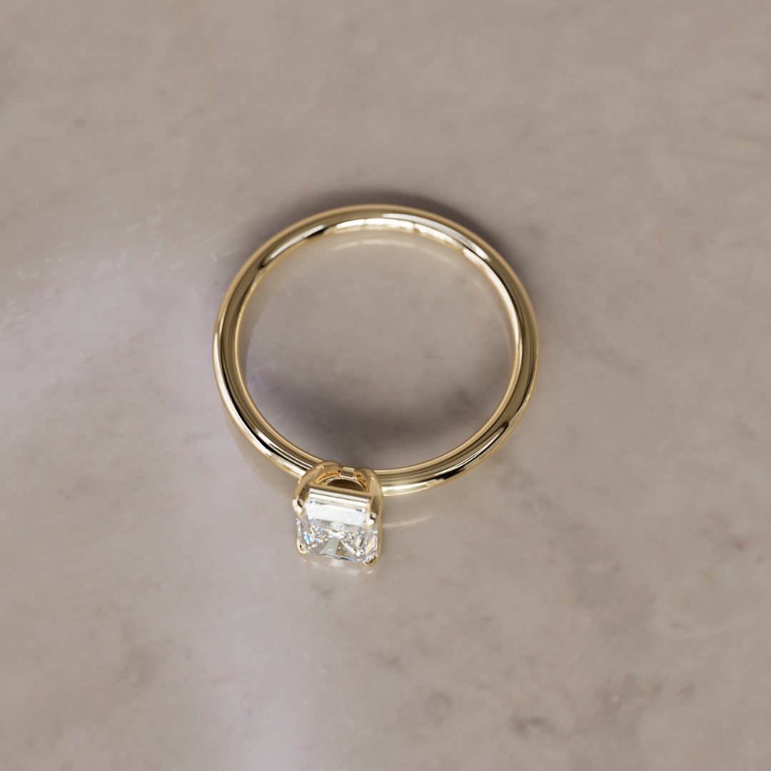 Marquise Shaped Three Stone Lab Grown Diamond Engagement Ring