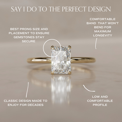 Marquise Shaped Three Stone Lab Grown Diamond Engagement Ring