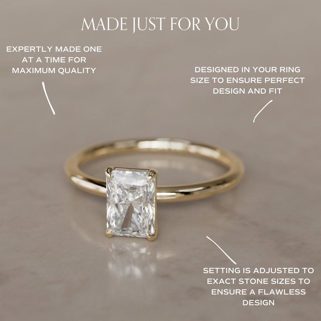 Marquise Shaped Three Stone Lab Grown Diamond Engagement Ring