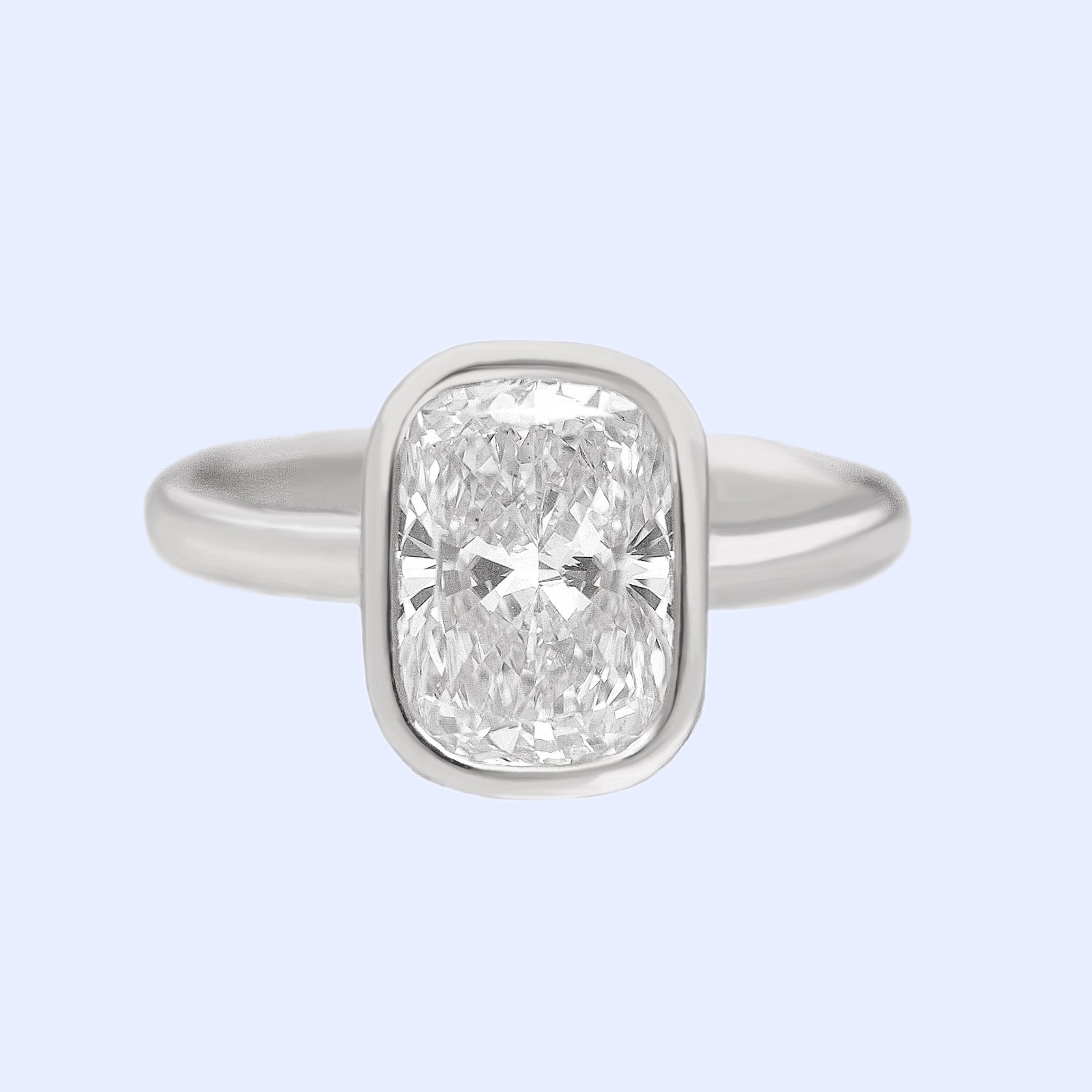 2.9 Carats Emerald Pave Styled Moissanite Engagement Ring