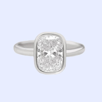 2.9 Carats Emerald Pave Styled Moissanite Engagement Ring