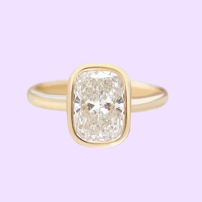 2.9 Carats Emerald Pave Styled Moissanite Engagement Ring