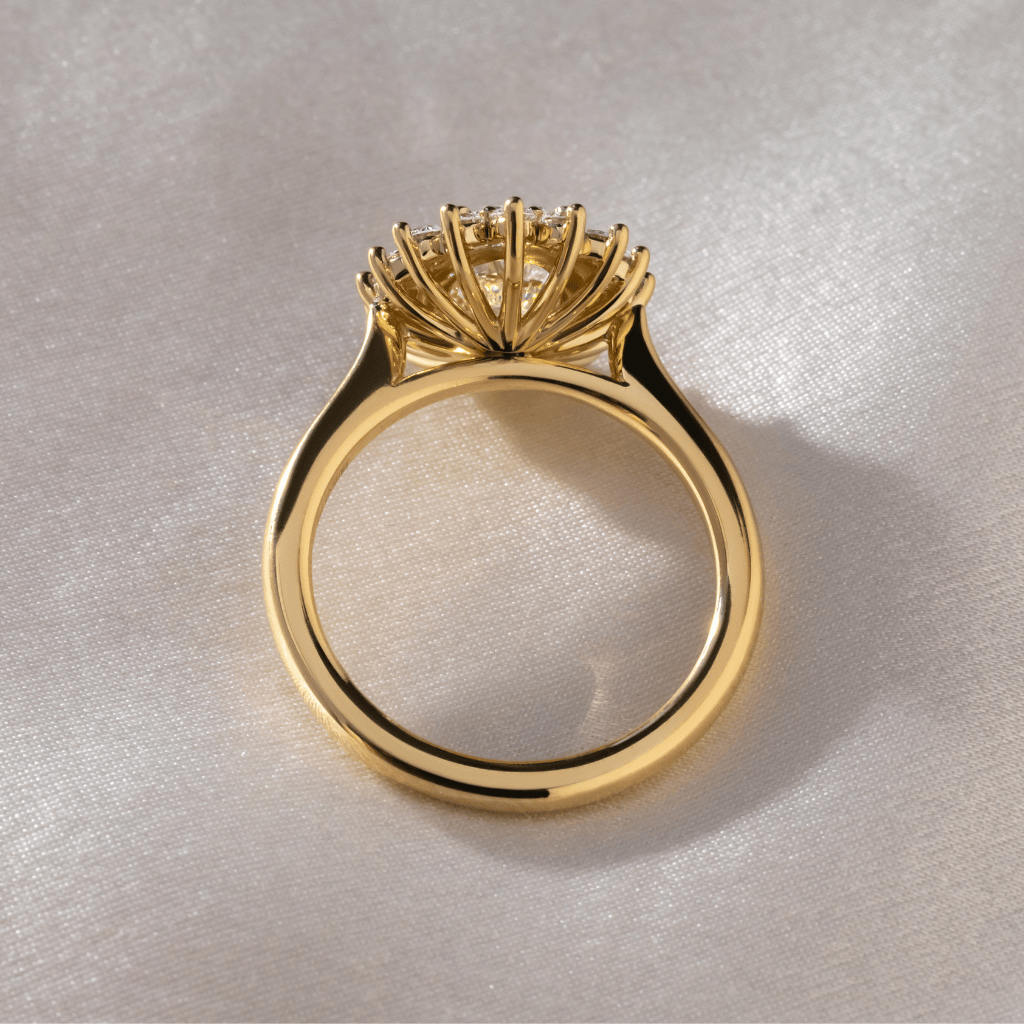 Marquise Shaped Three Stone Lab Grown Diamond Engagement Ring