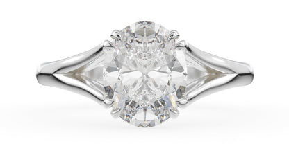 Marquise Shaped Three Stone Lab Grown Diamond Engagement Ring