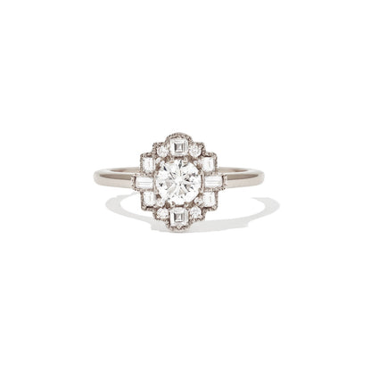 Marquise Shaped Three Stone Lab Grown Diamond Engagement Ring