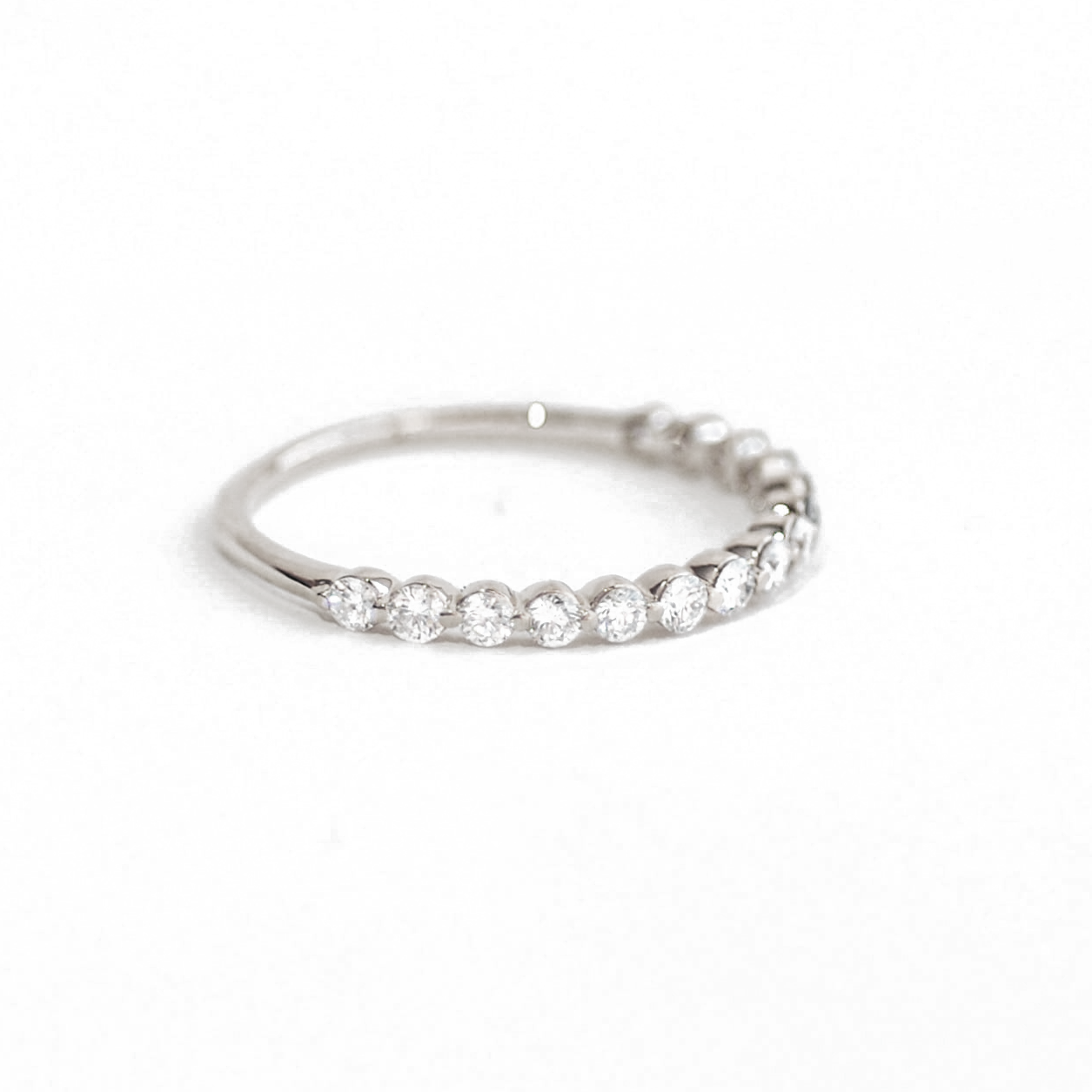 0.25 TCW Round Shaped Half Eternity Lab Grown Diamond Wedding Band