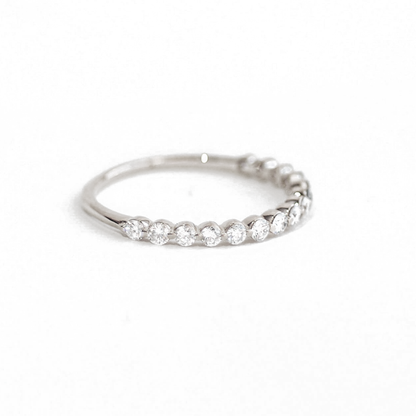 0.25 TCW Round Shaped Half Eternity Lab Grown Diamond Wedding Band