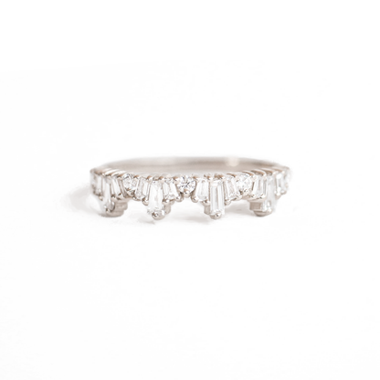 0.25 TCW Round Shaped Half Eternity Lab Grown Diamond Wedding Band