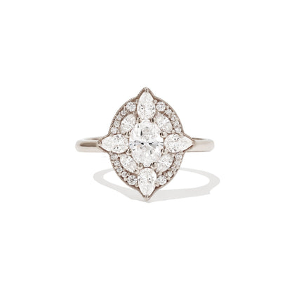 Marquise Shaped Three Stone Lab Grown Diamond Engagement Ring