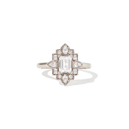 Marquise Shaped Three Stone Lab Grown Diamond Engagement Ring