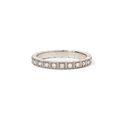 0.25 TCW Round Shaped Half Eternity Lab Grown Diamond Wedding Band