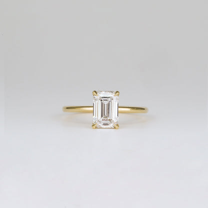 1.57 CT Emerald Shaped Solitaire Moissanite Engagement Ring