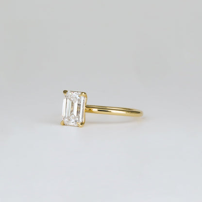 1.57 CT Emerald Shaped Solitaire Moissanite Engagement Ring