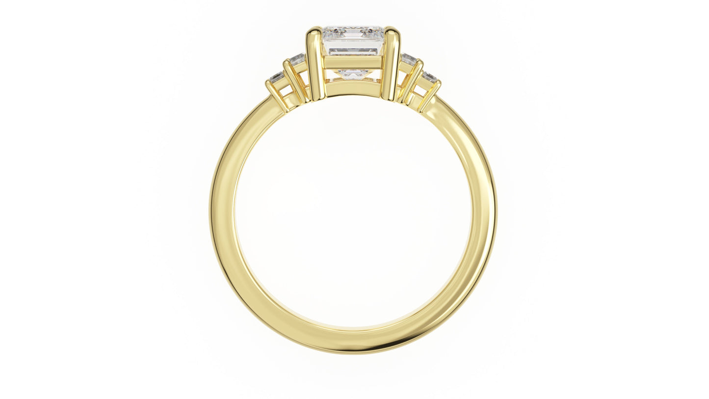 Marquise Shaped Three Stone Lab Grown Diamond Engagement Ring