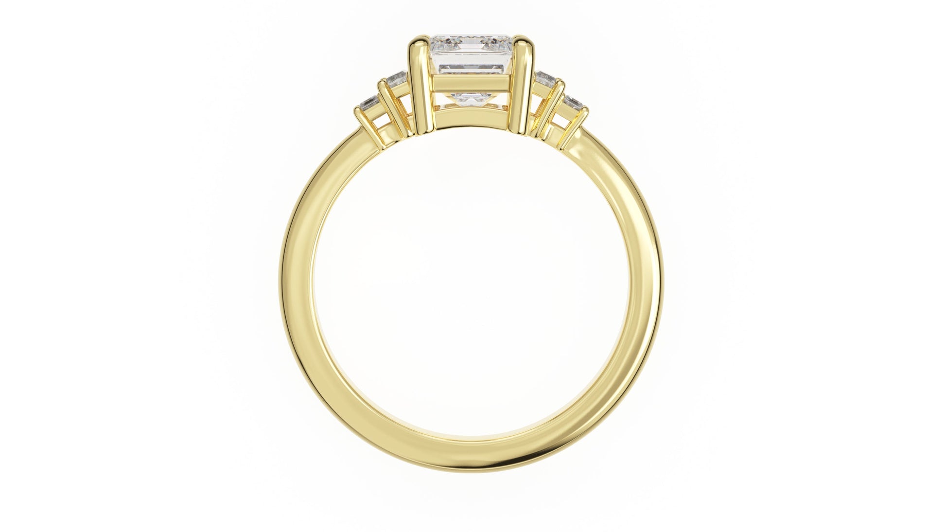 Marquise Shaped Three Stone Lab Grown Diamond Engagement Ring