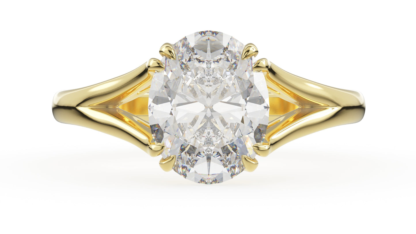 Marquise Shaped Three Stone Lab Grown Diamond Engagement Ring
