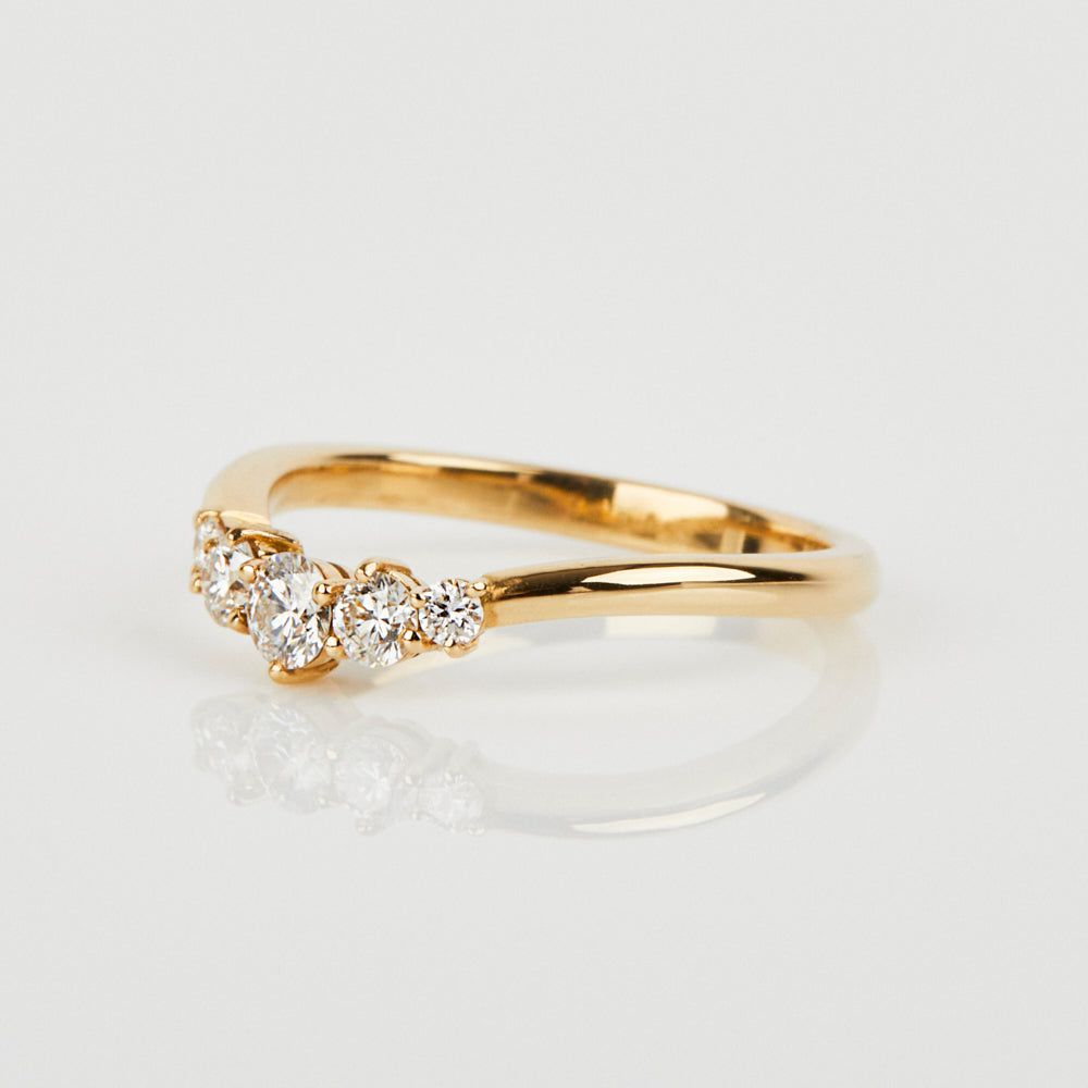 0.25 TCW Round Shaped Half Eternity Lab Grown Diamond Wedding Band