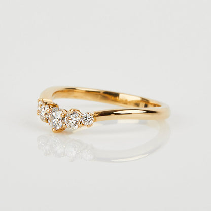 0.25 TCW Round Shaped Half Eternity Lab Grown Diamond Wedding Band