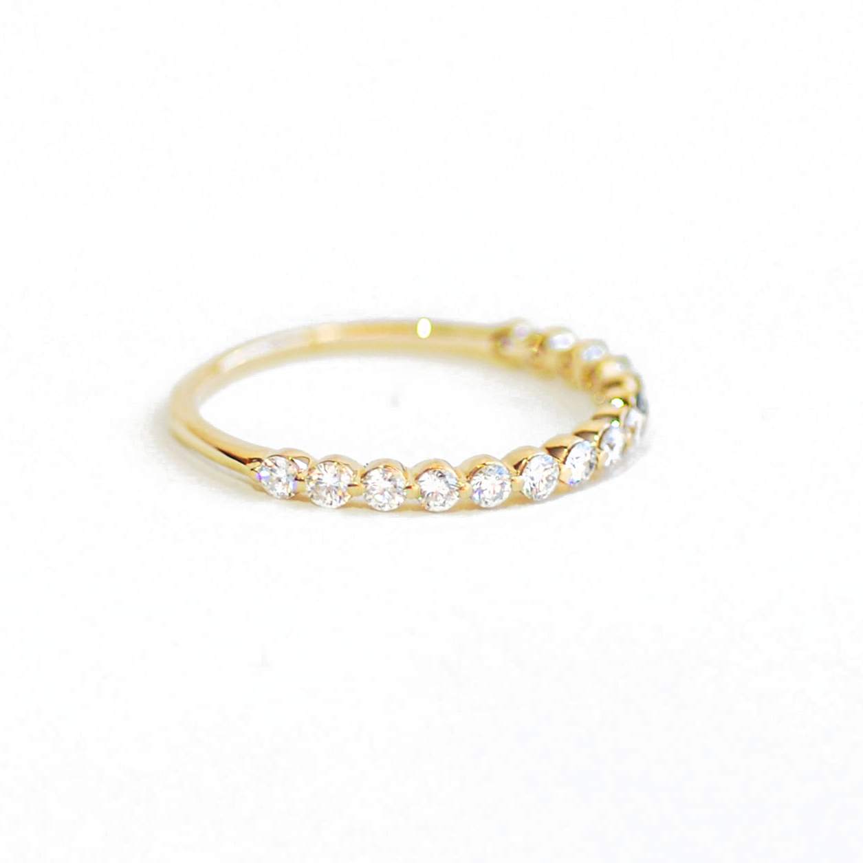 0.25 TCW Round Shaped Half Eternity Lab Grown Diamond Wedding Band