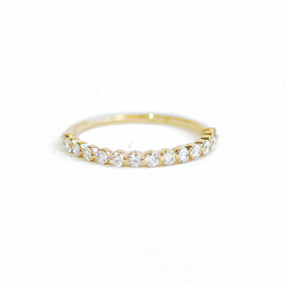 0.25 TCW Round Shaped Half Eternity Lab Grown Diamond Wedding Band