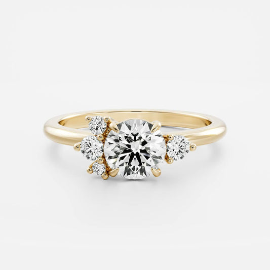 Marquise Cut Cluster Styled Lab Grown Diamond Engagement Ring