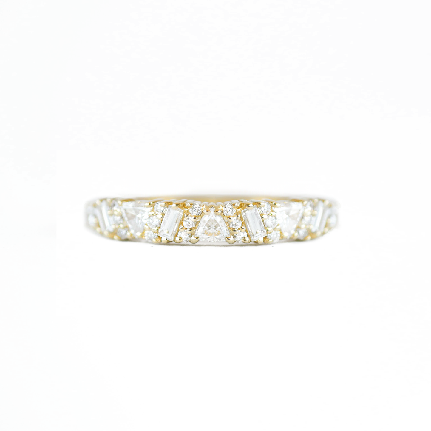 0.25 TCW Round Shaped Half Eternity Lab Grown Diamond Wedding Band