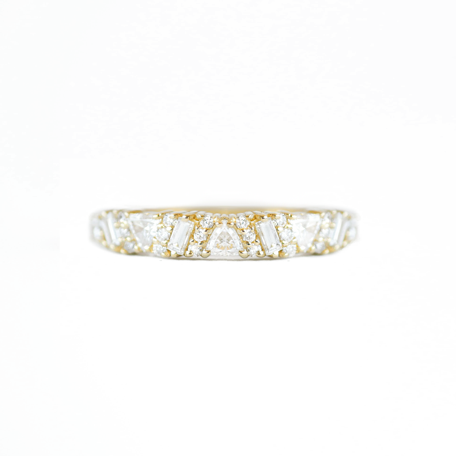 0.25 TCW Round Shaped Half Eternity Lab Grown Diamond Wedding Band