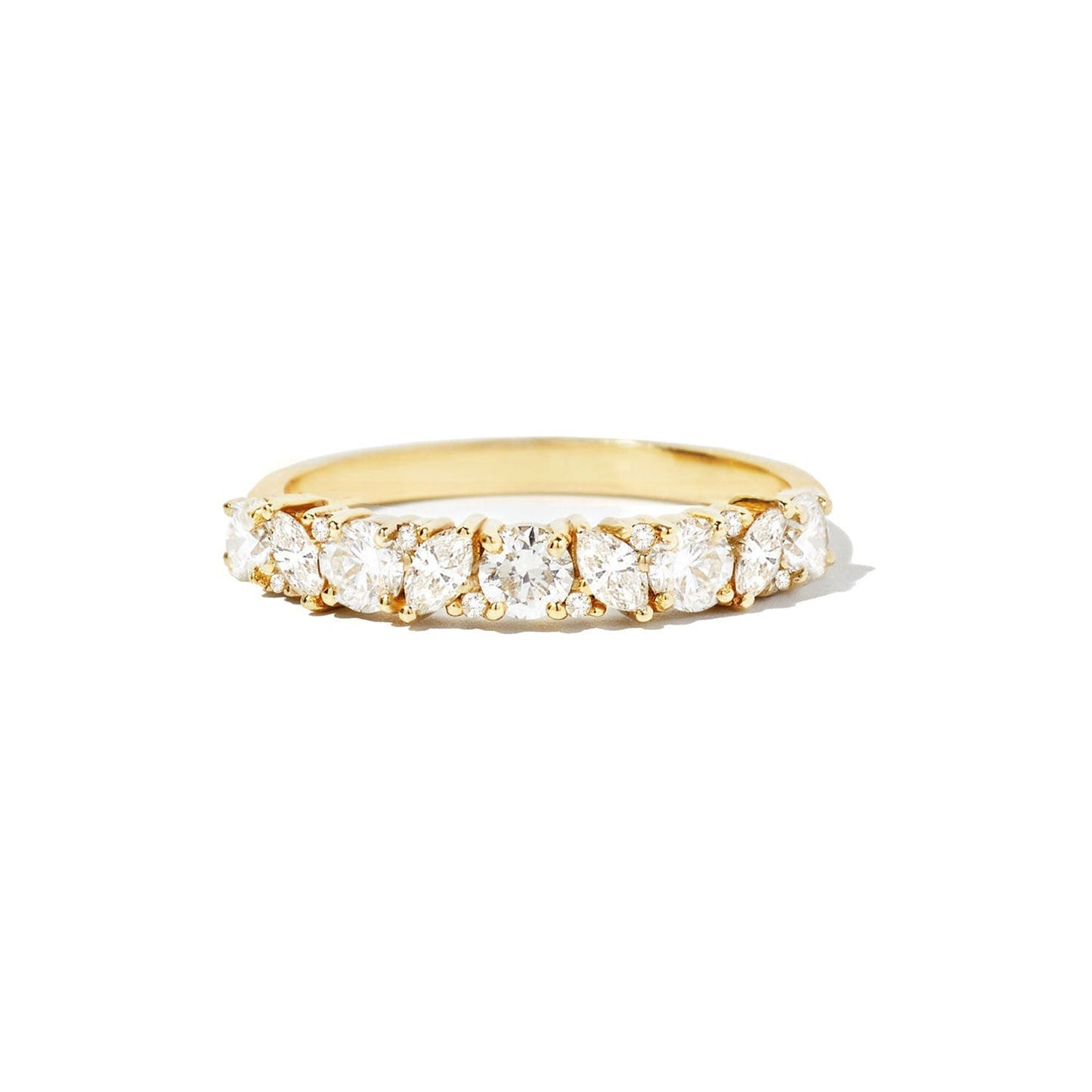 0.25 TCW Round Shaped Half Eternity Lab Grown Diamond Wedding Band