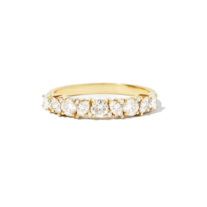 0.25 TCW Round Shaped Half Eternity Lab Grown Diamond Wedding Band