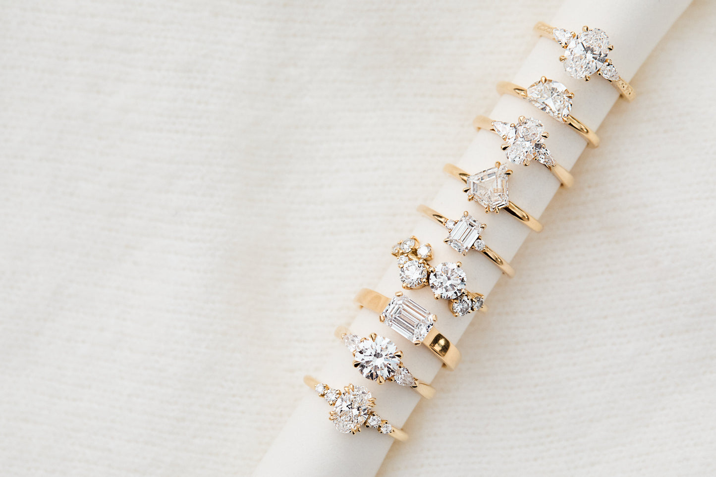 Marquise Shaped Three Stone Lab Grown Diamond Engagement Ring