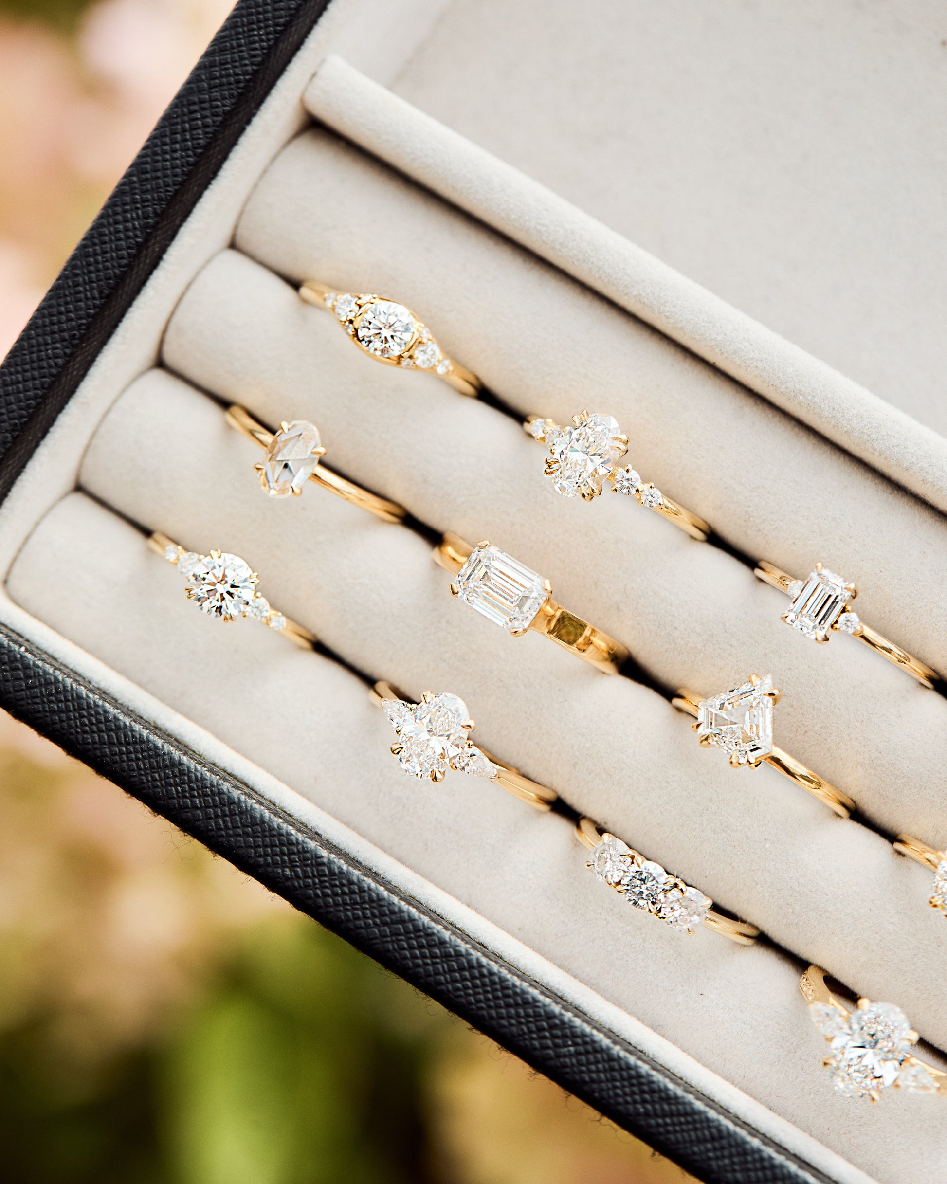 Marquise Shaped Three Stone Lab Grown Diamond Engagement Ring