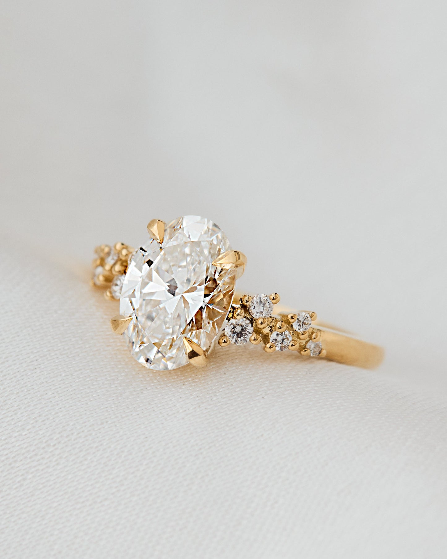 Marquise Shaped Three Stone Lab Grown Diamond Engagement Ring