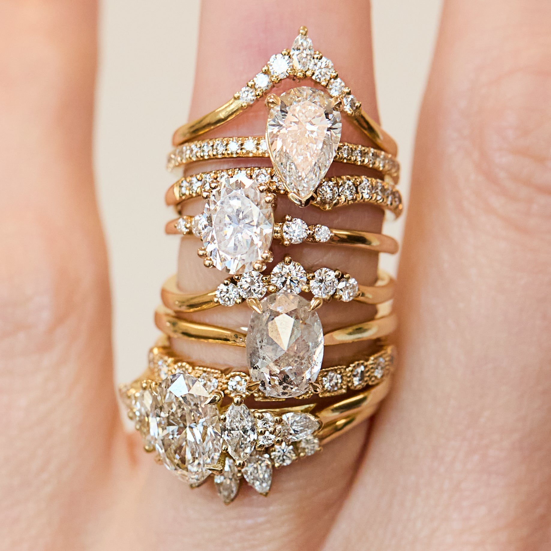 Marquise Shaped Three Stone Lab Grown Diamond Engagement Ring