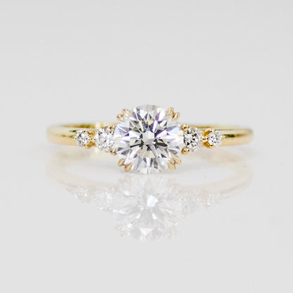 Marquise Shaped Three Stone Lab Grown Diamond Engagement Ring