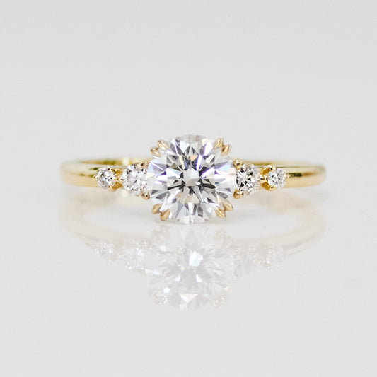 Marquise Shaped Three Stone Lab Grown Diamond Engagement Ring